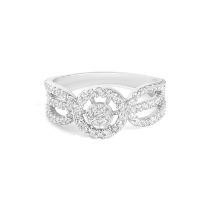 Sparkling Diamond Silver Ring