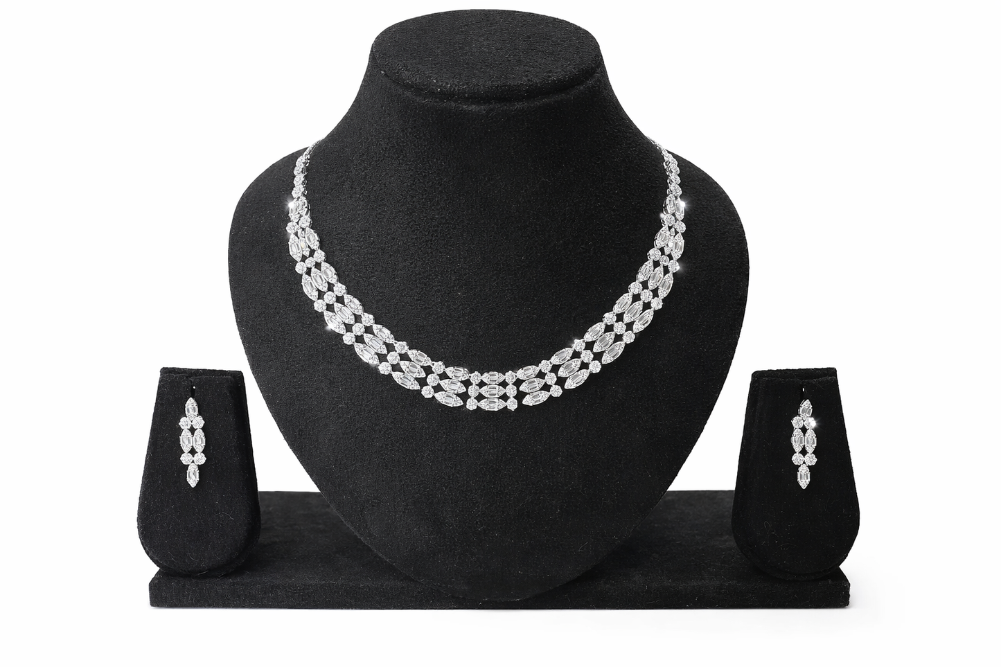 Majestic Glow Silver Necklace Set