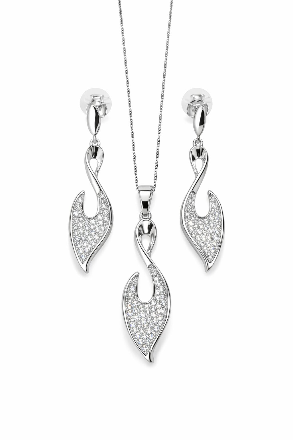 Graceful Silver Pendant Set