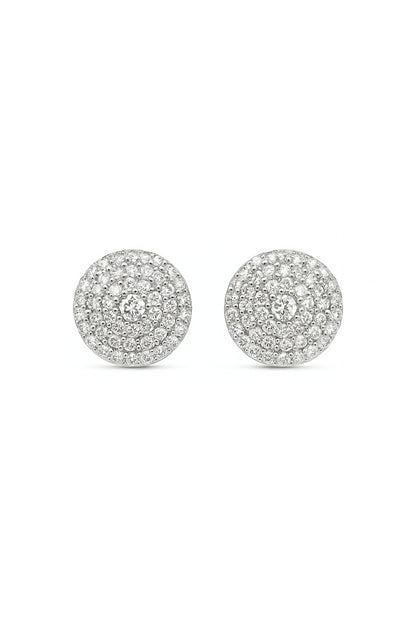 Minimal White Diamond Studs Silver Earrings