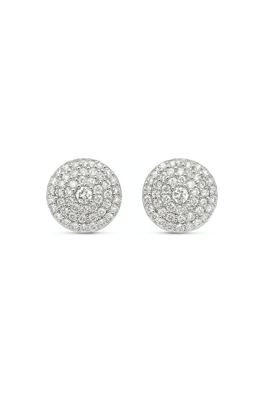 Minimal White Diamond Studs Silver Earrings