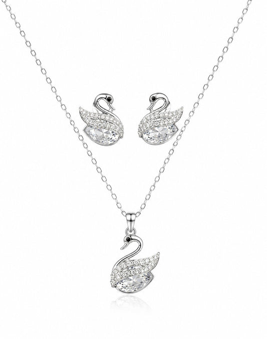 Lunara Swan Pendant Set