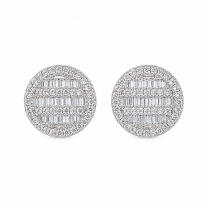 Celeste Baguette Halo Studs