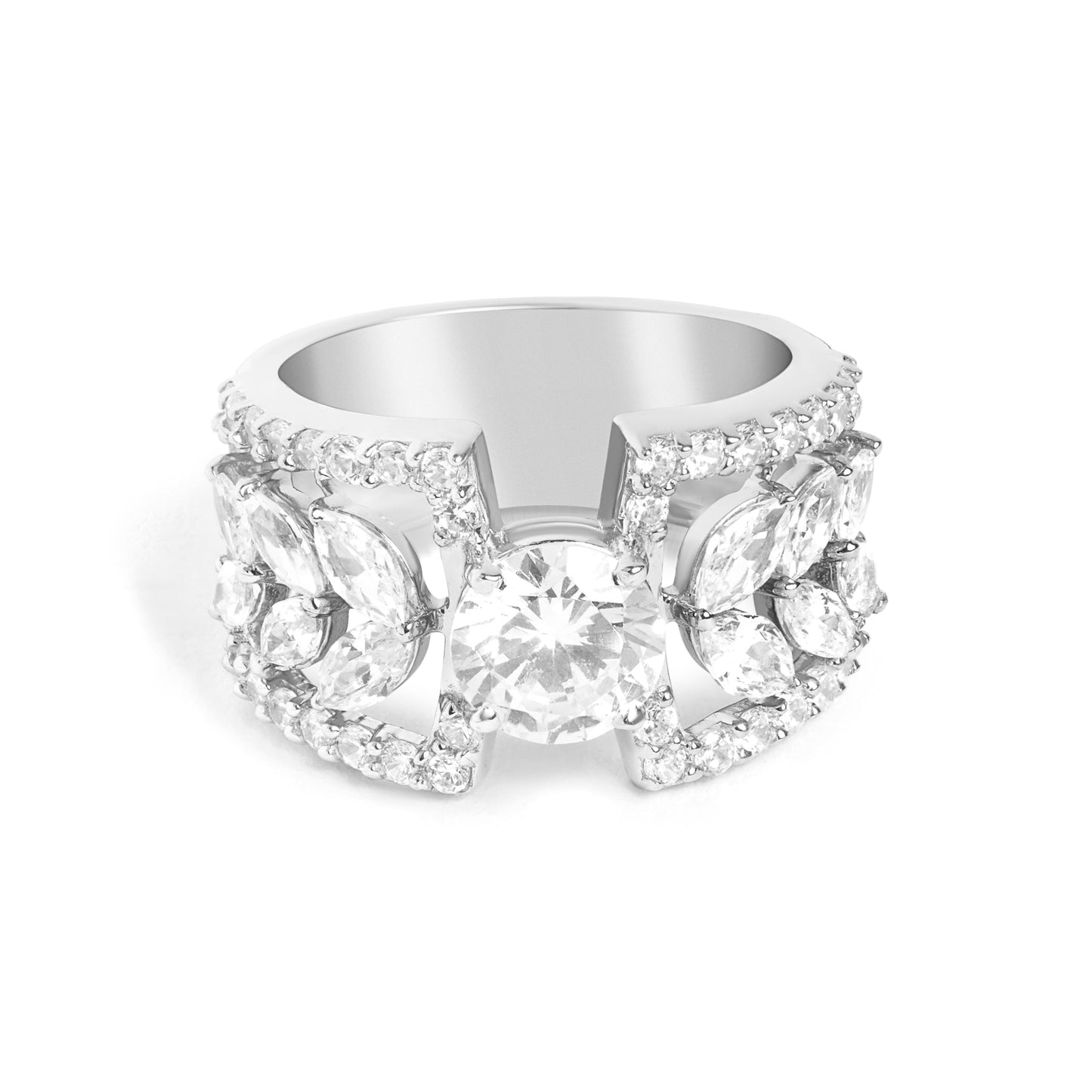 Divine Solitaire Silver Ring