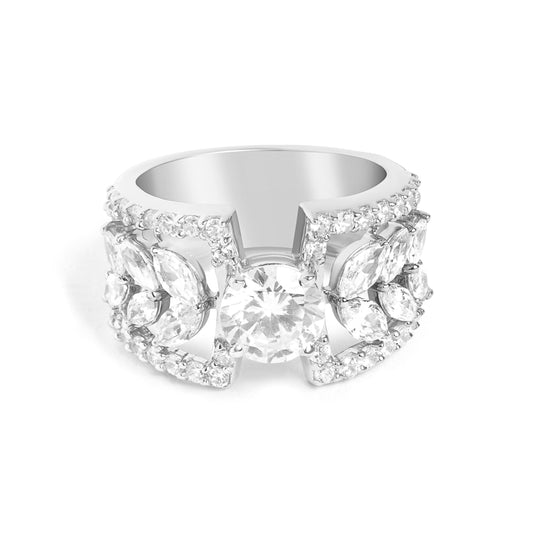 Divine Solitaire Silver Ring