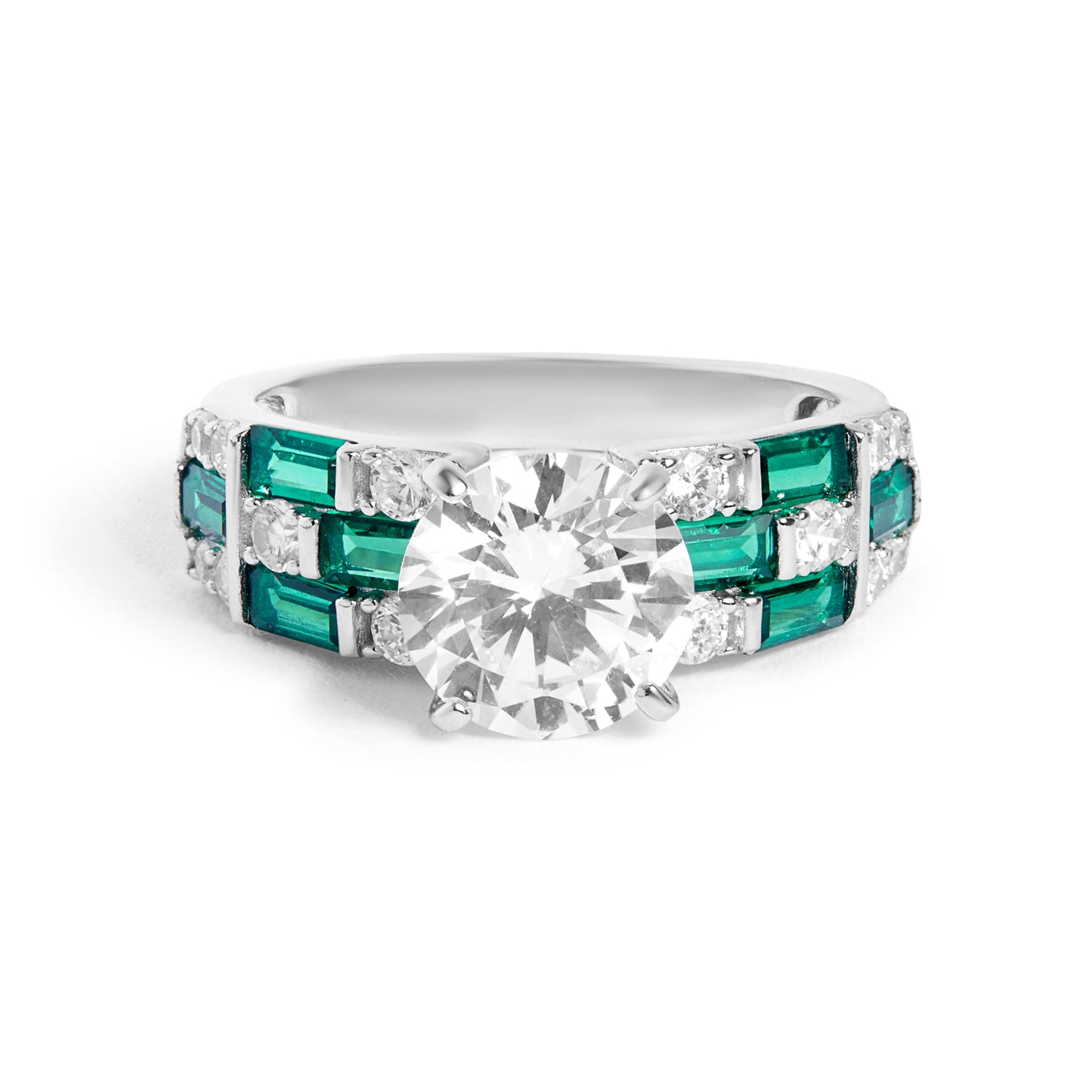 Elegant Solitaire Silver Ring