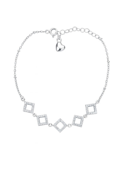 Sleek Sparkle Diamond Silver Bracelet