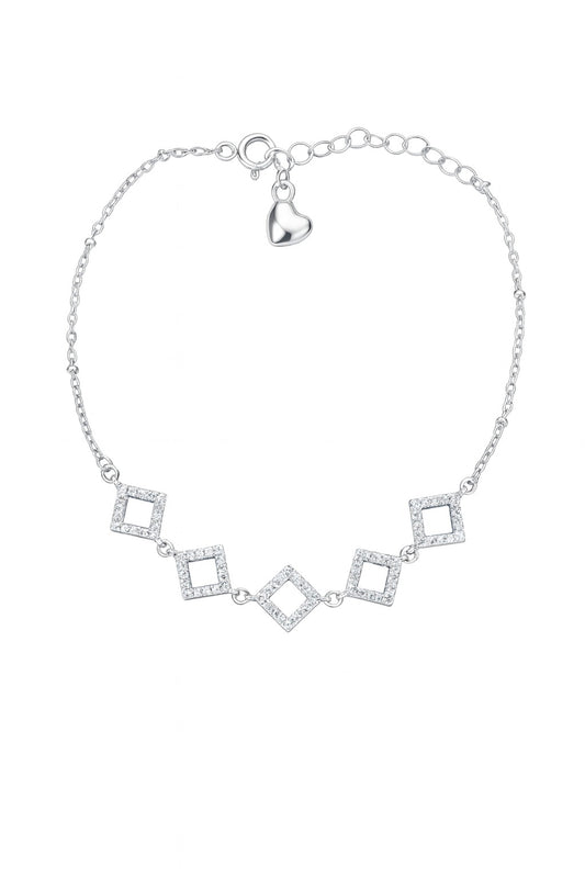 Sleek Sparkle Diamond Silver Bracelet