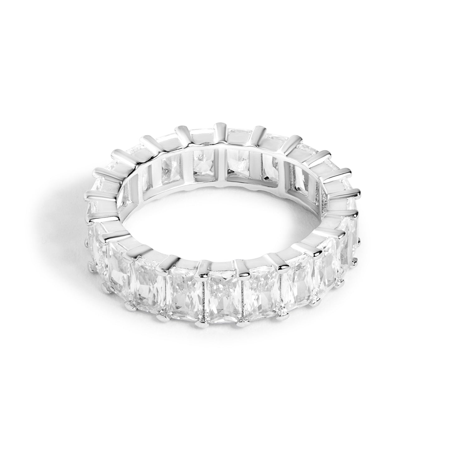 Silver Radiant Diamond Full Eternity Ring