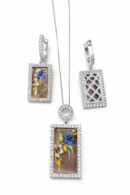 Grace Shine Silver Pendant Set