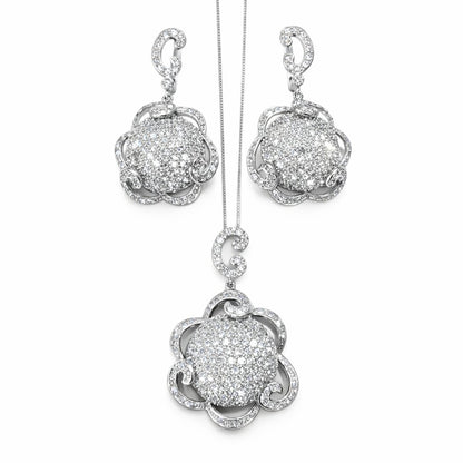 Luxury Shine Silver Pendant Set