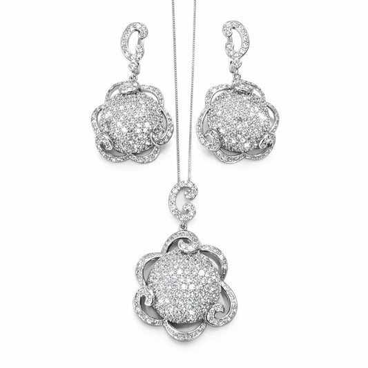 Luxury Shine Silver Pendant Set