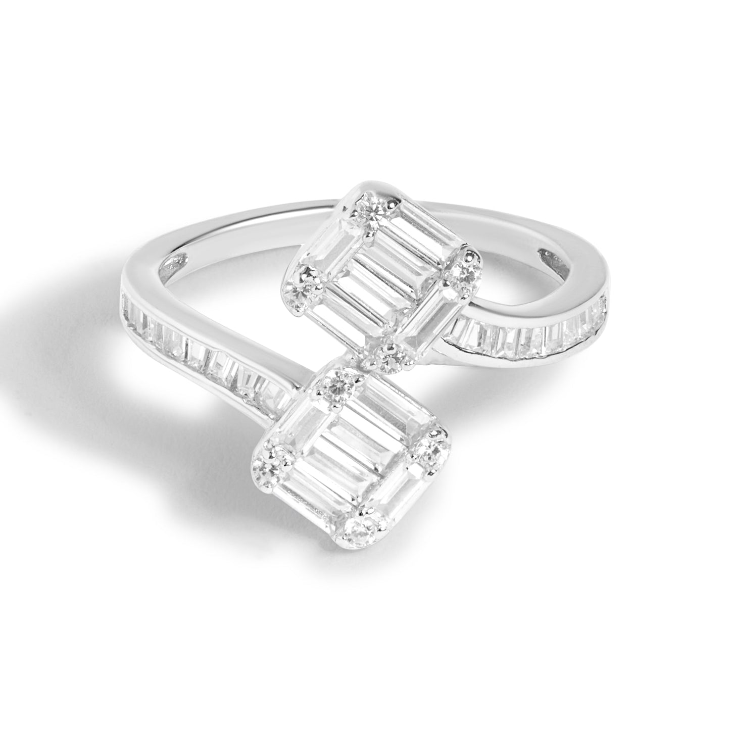 Silver Baguette Toi-Moi Diamond Ring