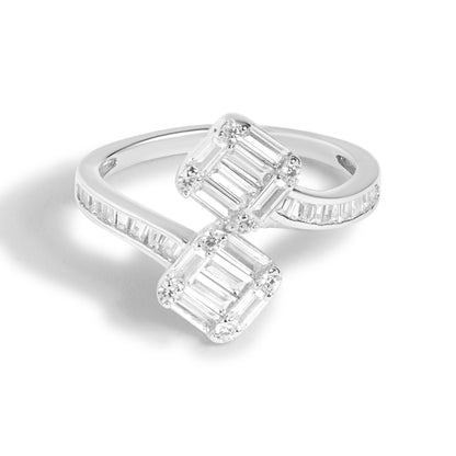Silver Baguette Toi-Moi Diamond Ring
