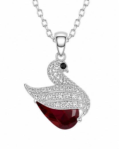 Ruby Swan Necklace