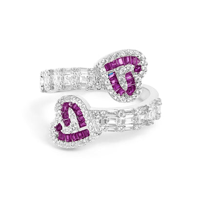 Silver Ruby Diamond Toi-Moi Ring