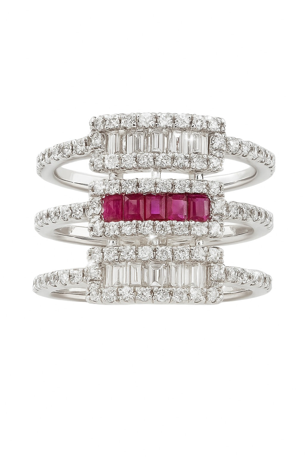 Bold Glow Ruby Silver Ring
