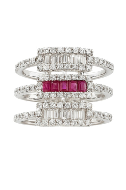 Bold Glow Ruby Silver Ring
