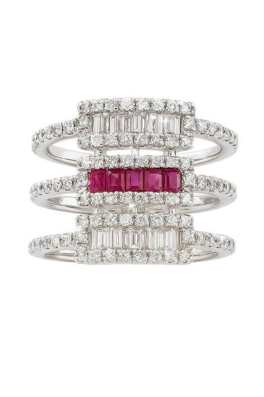 Bold Glow Ruby Silver Ring