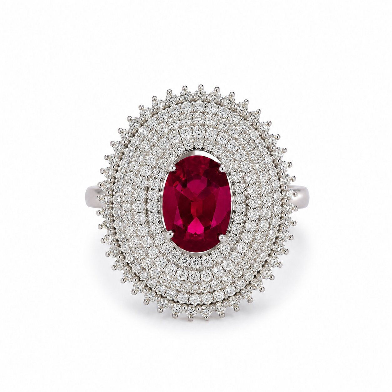 Crimson Royale Cocktail Ring