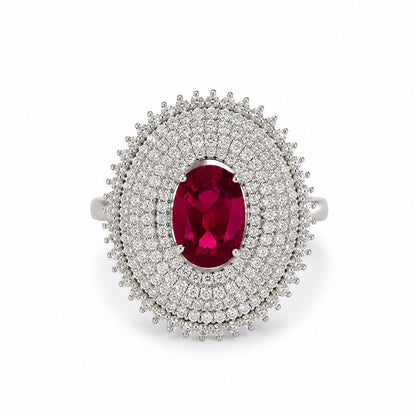 Crimson Royale Cocktail Ring