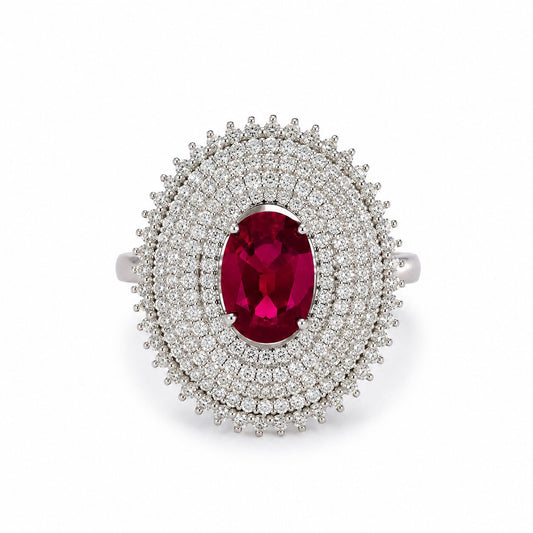 Crimson Royale Cocktail Ring