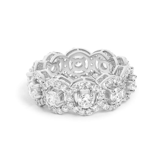 Dazzling Diamond Eternity Silver Ring