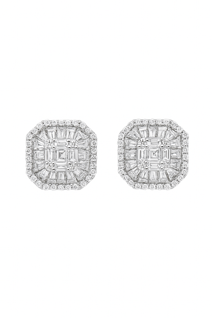 SELF LOVE DIAMOND STUDS SILVER EARRINGS