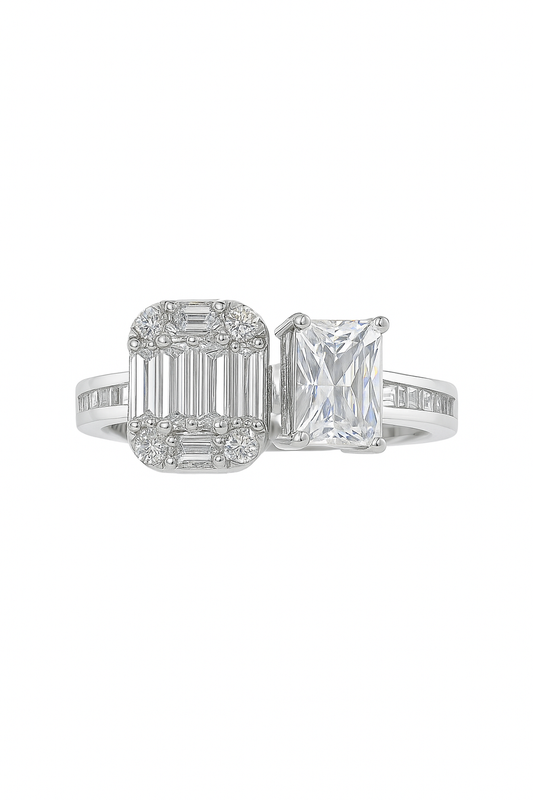 Twilight Diamond Silver Ring