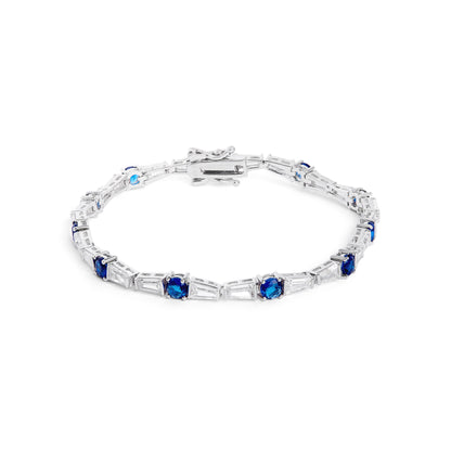 Elegant-Sapphire-And-Diamond-Silver-Tennis-Bracelet