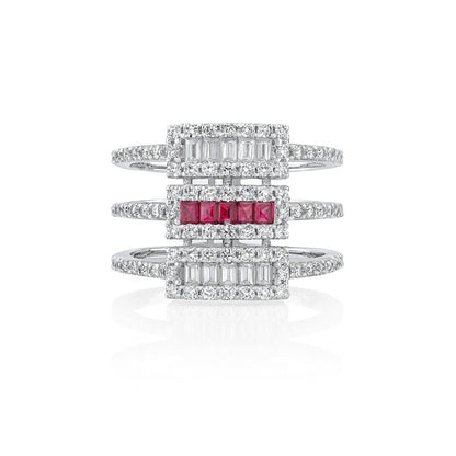 Bold Glow Ruby Silver Ring