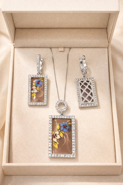 Grace Shine Silver Pendant Set