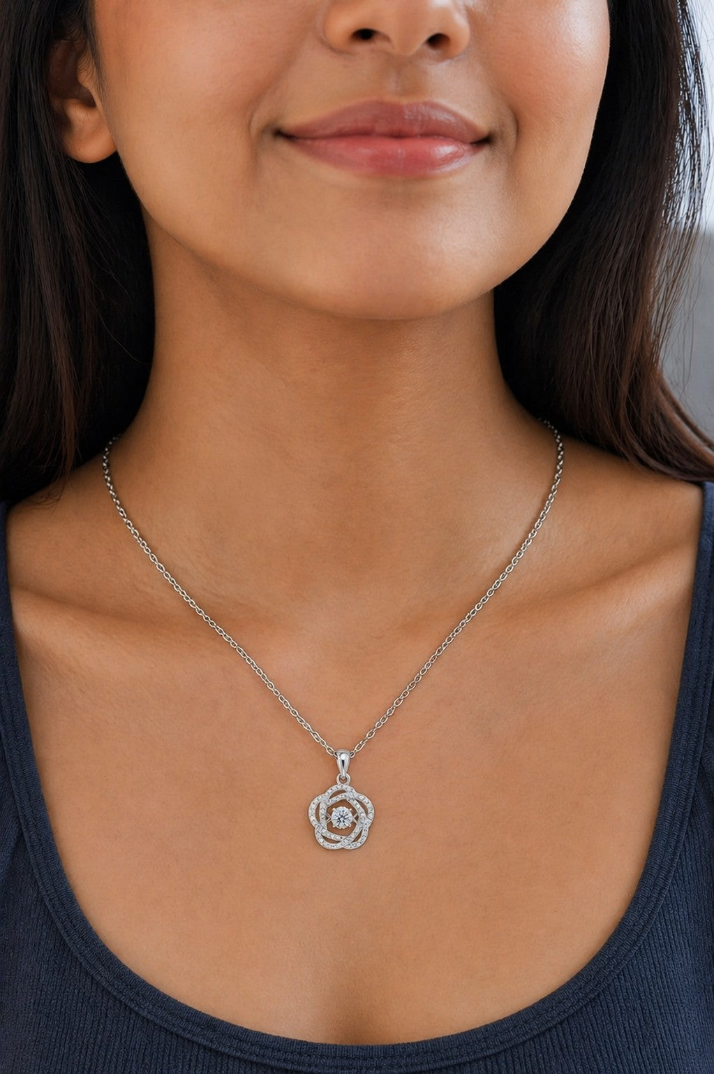 Glow Drop Diamond Silver Pendant