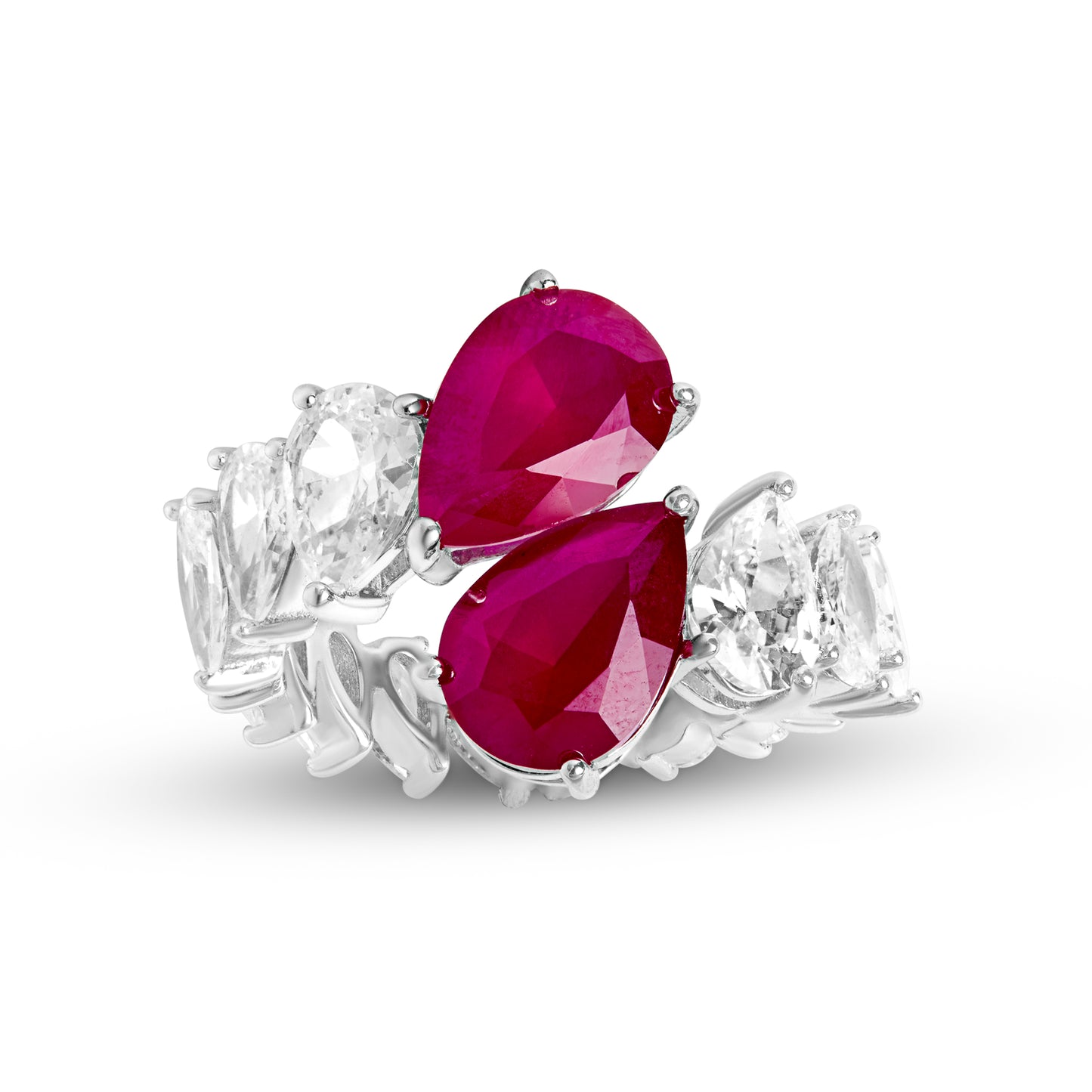 Silver Pear Cocktail Ring