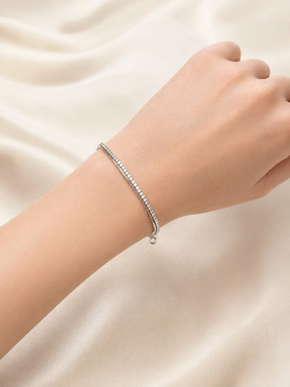 Dual Tennis Silver Bracelet