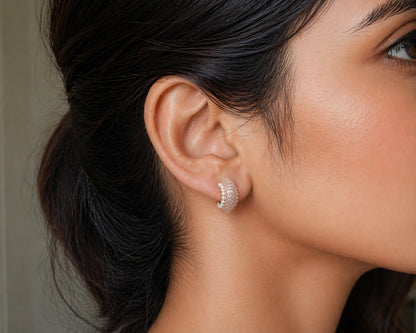 Rosegold Silver Minimalistic Earrings