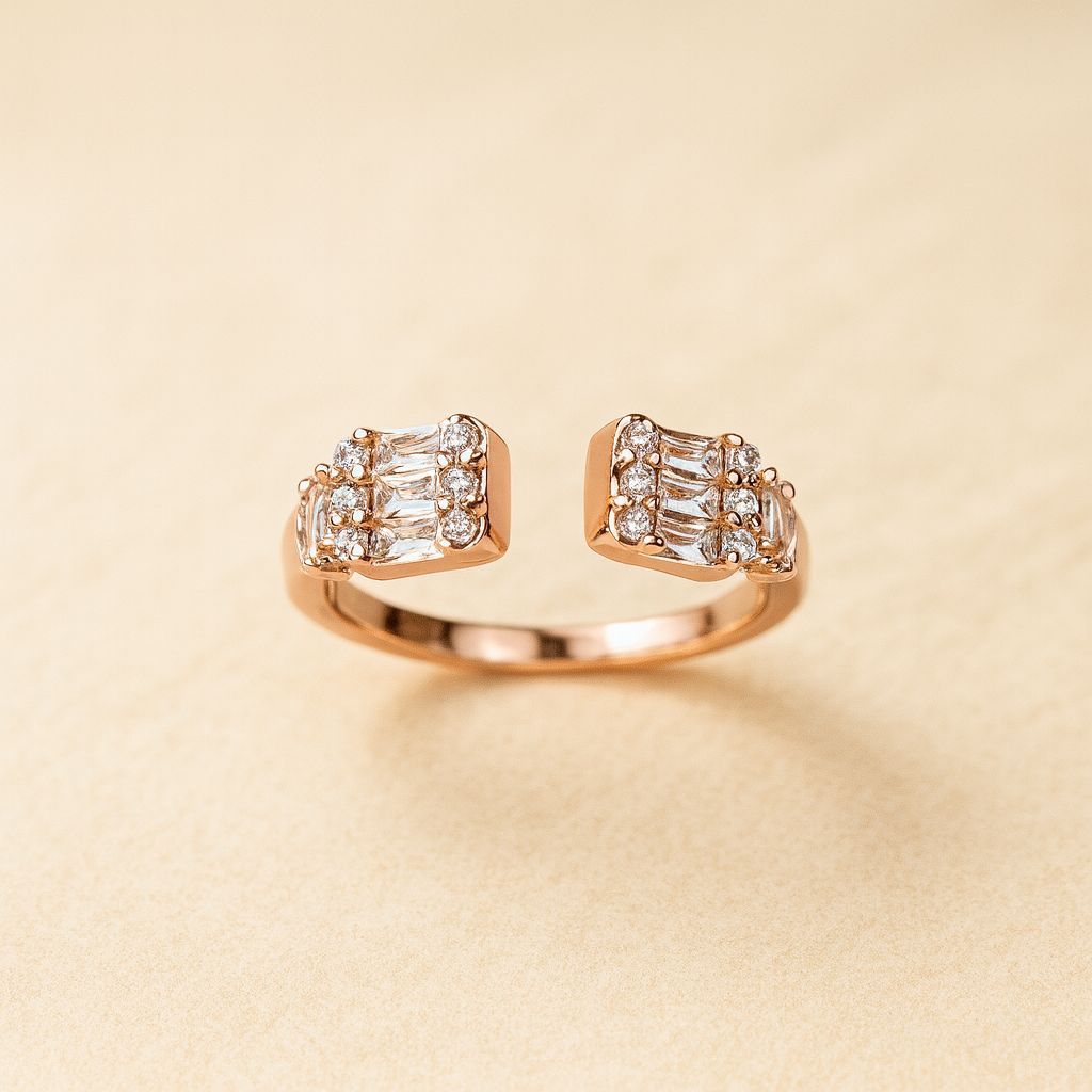 Luna Rosegold Silver Ring