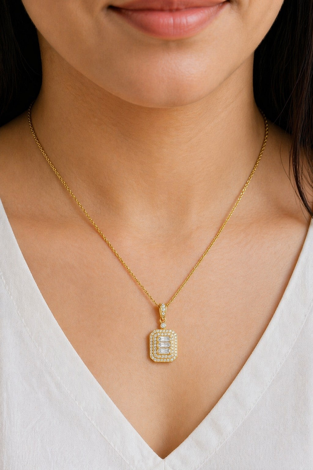 Mystic Diamond Gold Silver Pendant