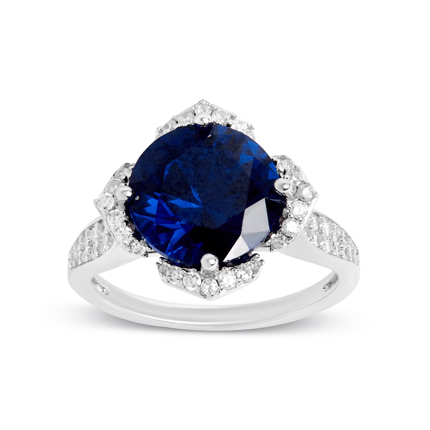 Vintage Sapphire And Diamond Silver Ring