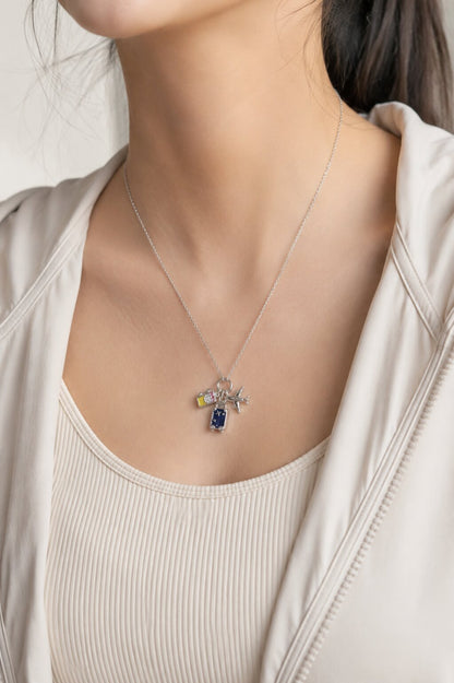 Wanderlust trio silver necklace