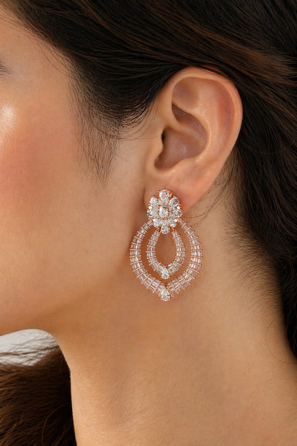 Royale Rosegold Silver Earrings