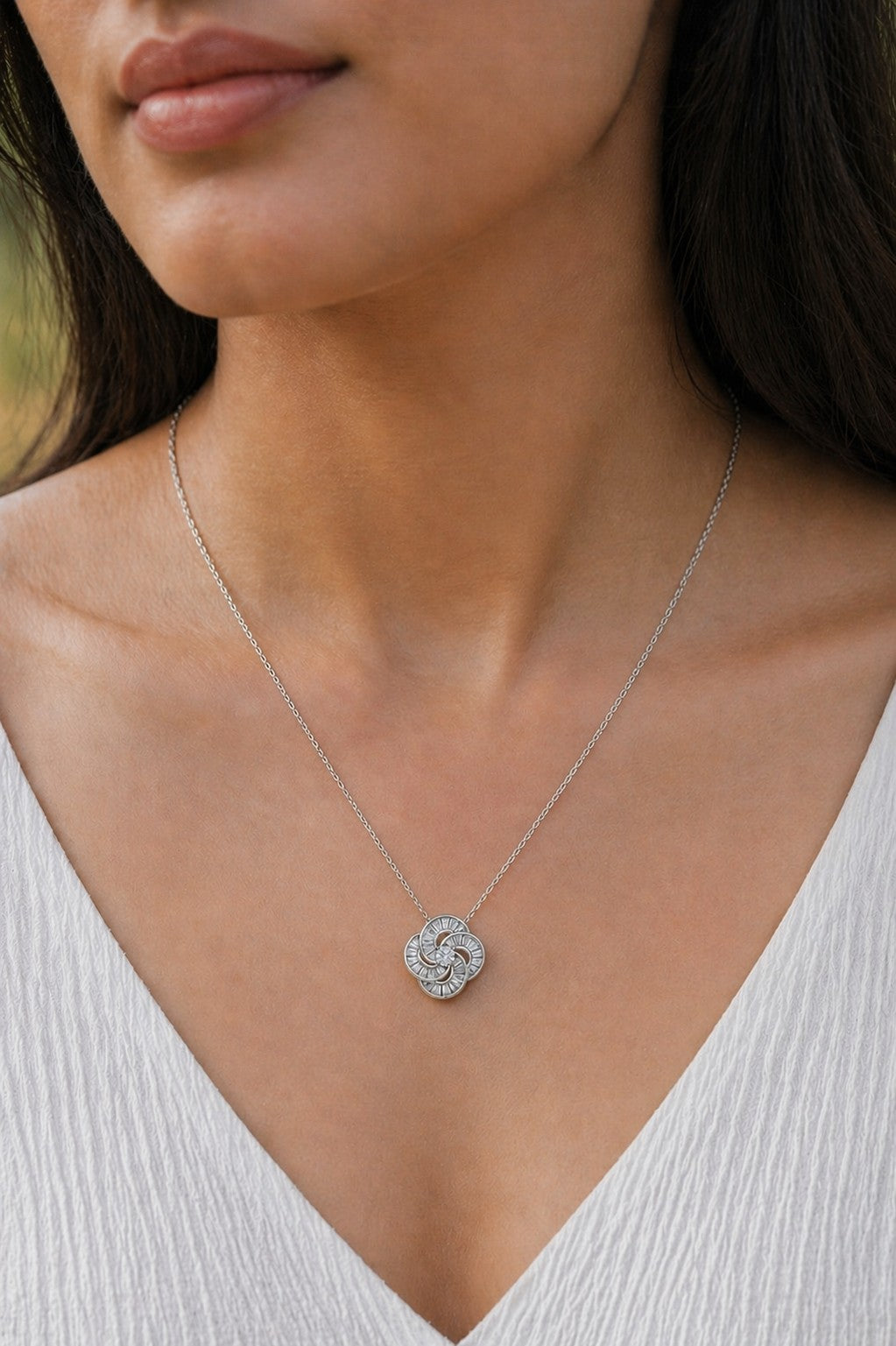 Sterling Diamond Silver Pendant