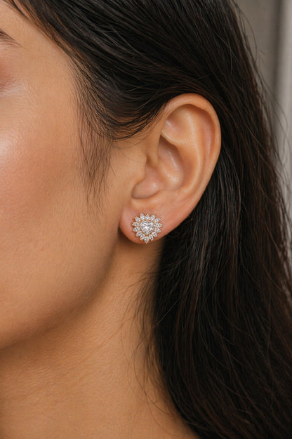 Pure Blush Rosegold Studs Silver Earrings