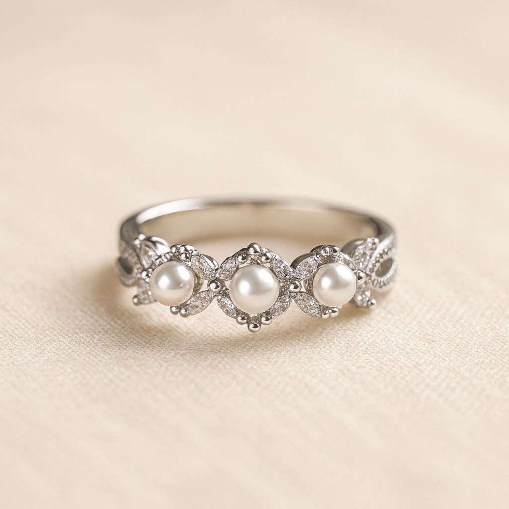 Aurora Pearl Silver Ring