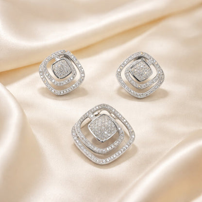 Shimmering Silver Pendant Set