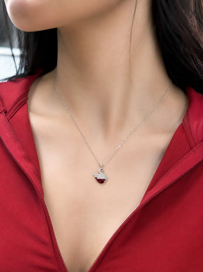 Ruby Swan Necklace