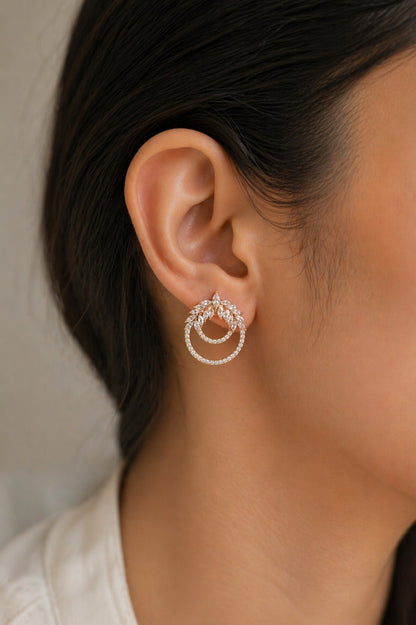 Blossom Rosegold Studs Silver Earrings