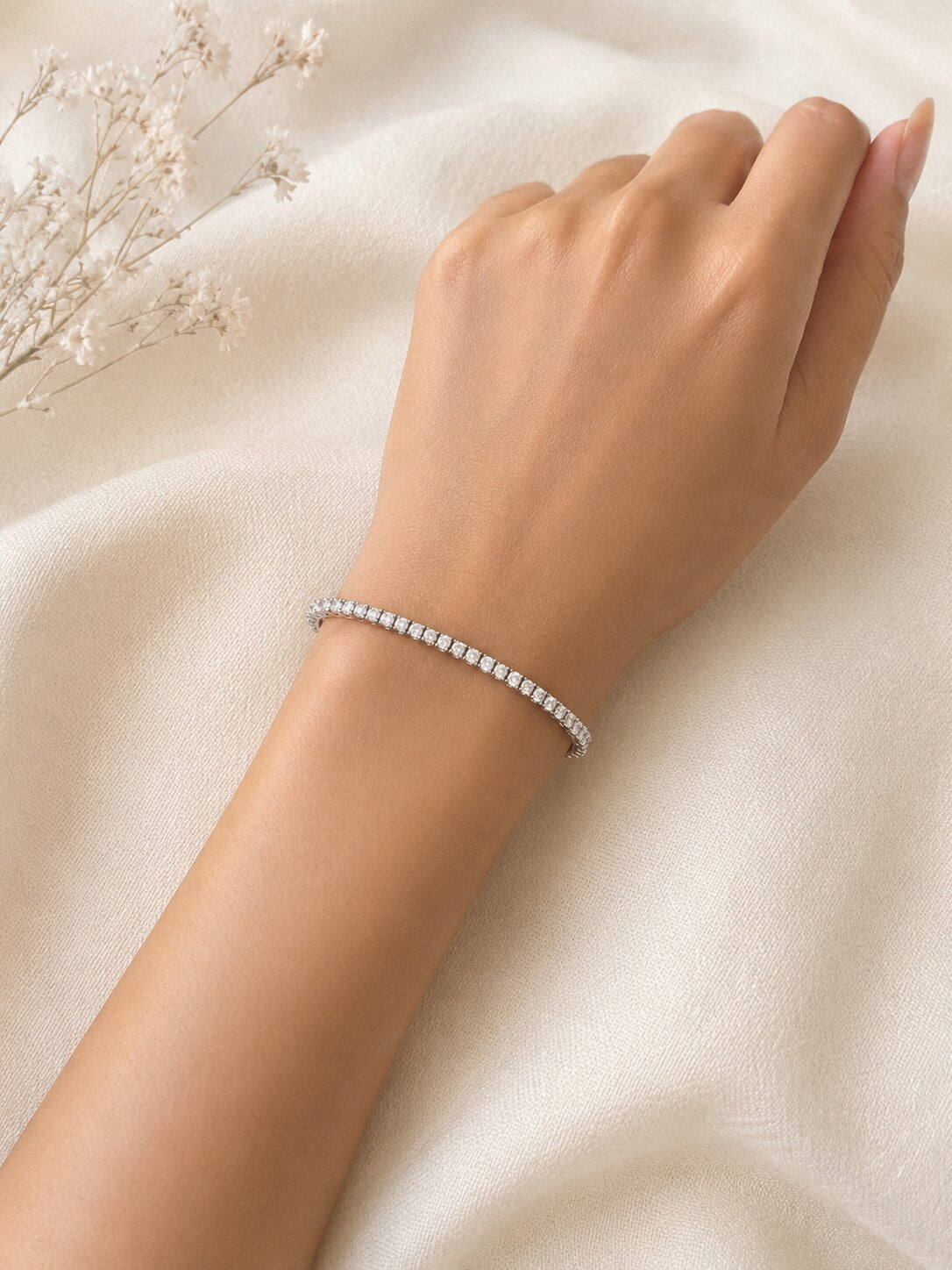 Radiant Silver Tennis Bracelet