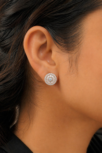 Blush Bloom Rosegold Studs Silver Earrings