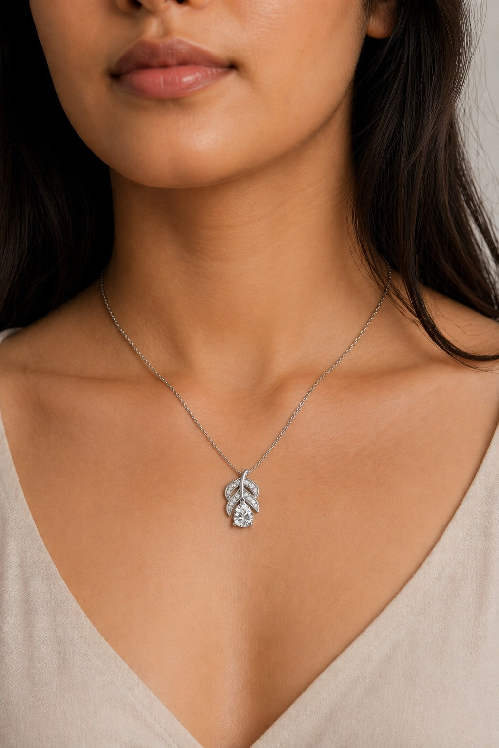 Mini Spark Diamond Silver Pendant